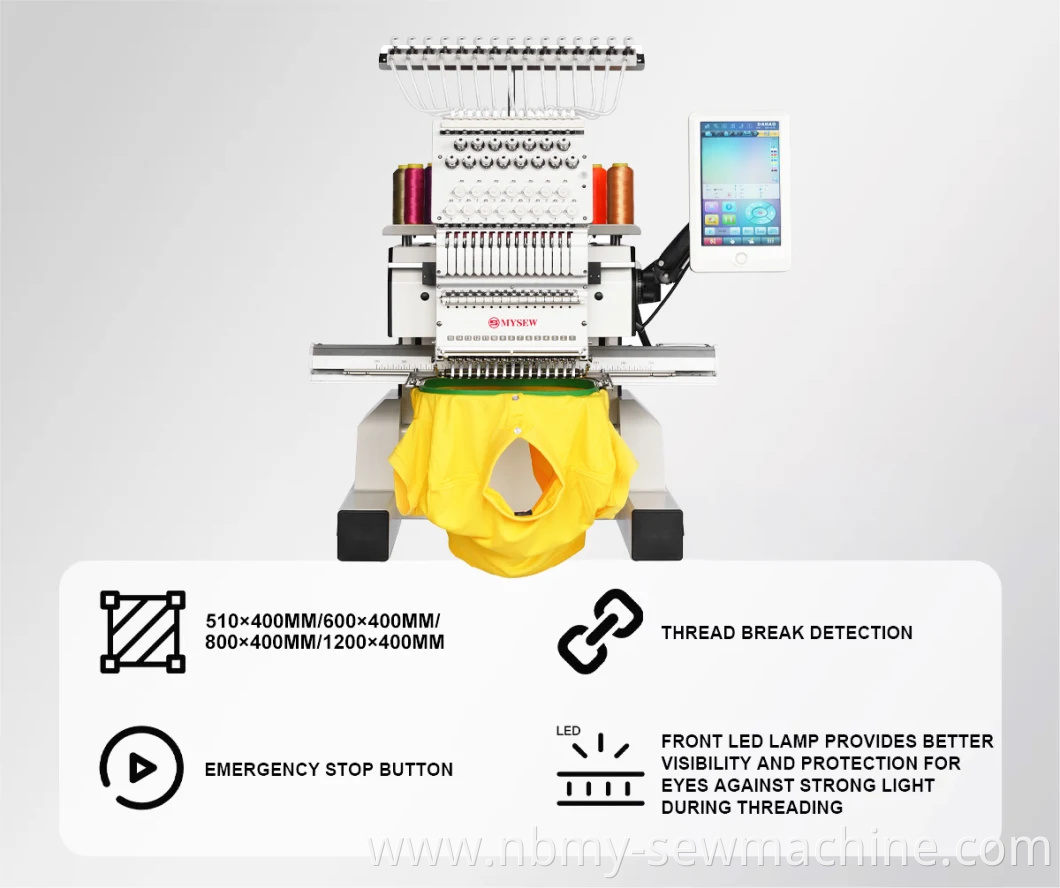 MBC1501 New Single Head Computerized Embroidery Machine with Quality Cap T-Shirt Embroidery